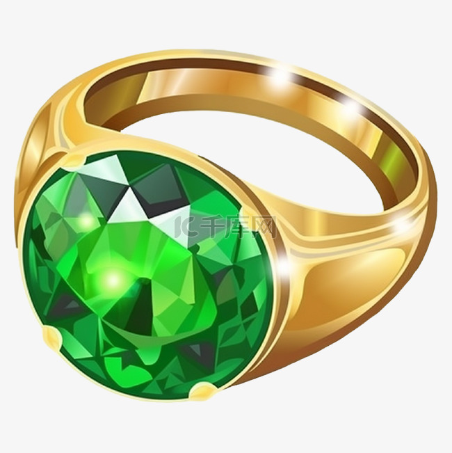 绿宝石金戒珠宝首饰