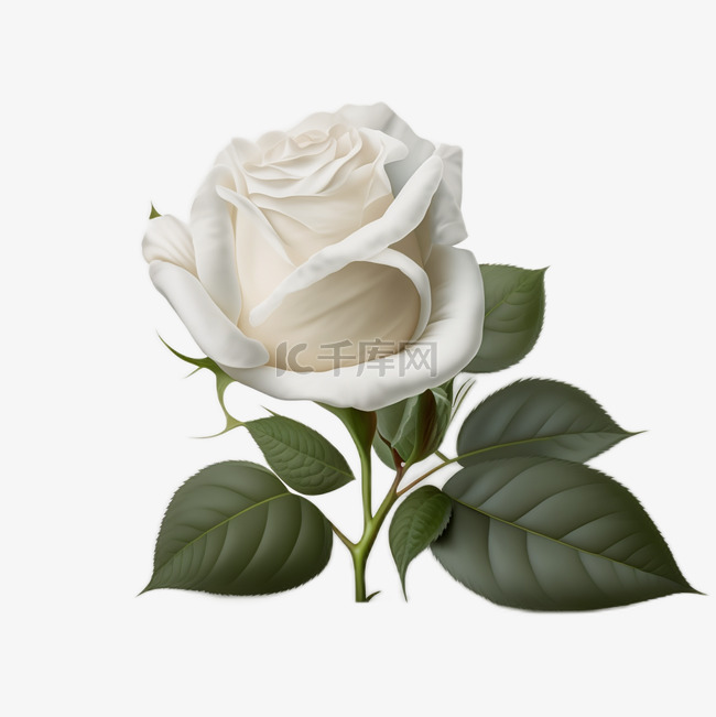 玫瑰花朵白色