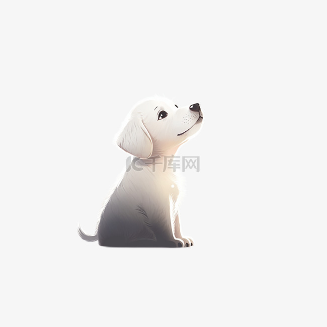 小狗白色卡通可爱