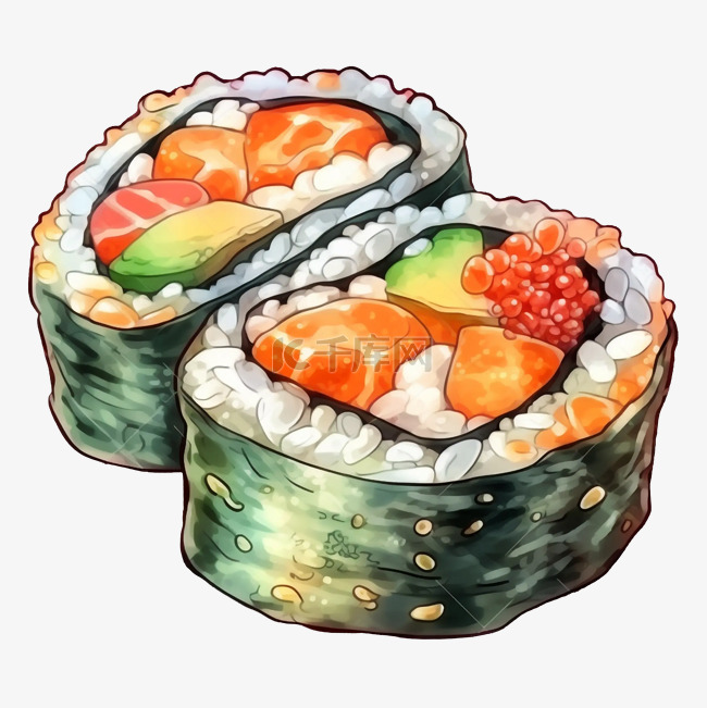 食物寿司鱼籽图案