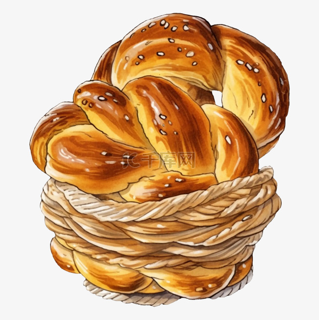 面包辫子面包麻绳图案
