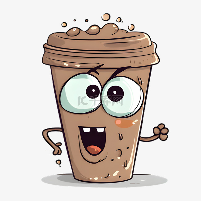咖啡饮品可爱卡通插画