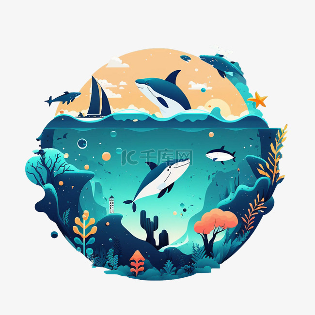 海底世界插画装饰