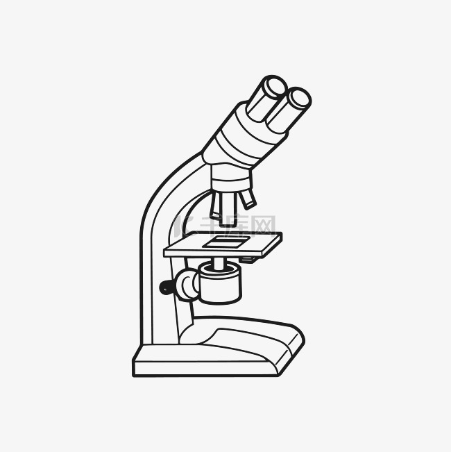 显微镜黑白绘图轮廓图素描 向量