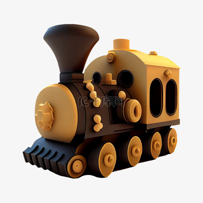 火车复古蒸汽3d卡通
