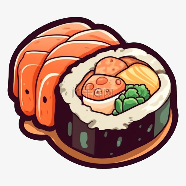 食物寿司三文鱼块图案