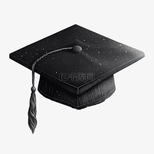 一个黑色的毕业帽
