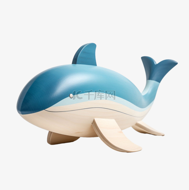 绘画木雕海鲸元素立体免抠图案