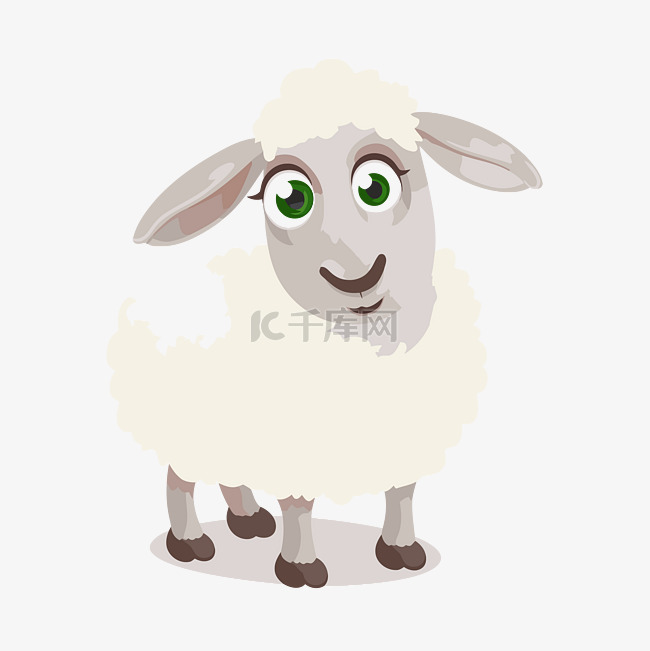 免费羊剪贴画可爱的羊，白色背景