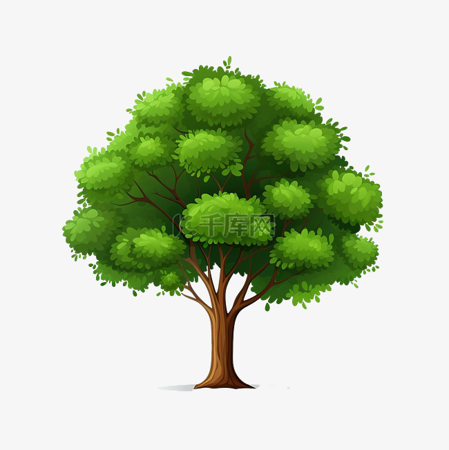 绿树扁平物体png