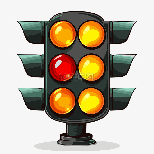 交通标志剪贴画交通灯与橙色灯和