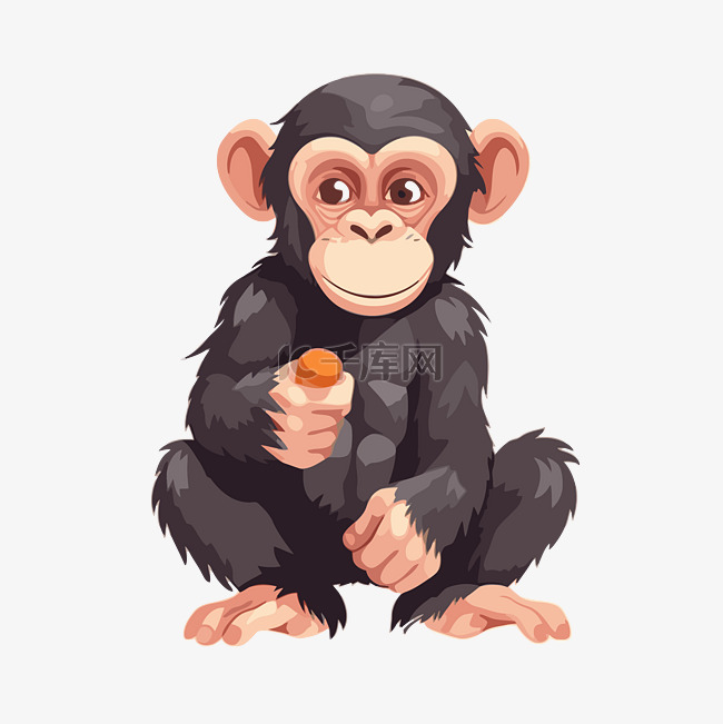 黑猩猩剪贴画 可爱的卡通黑猩猩