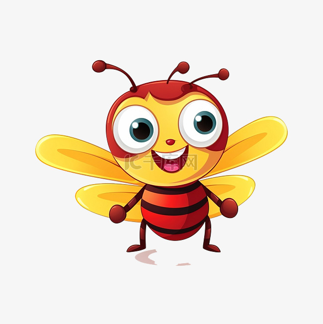 红蜜蜂有趣的昆虫可爱幼稚的蜜蜂