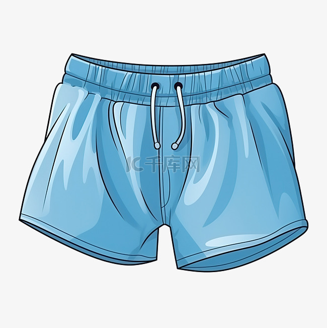 男式泳裤 png 蓝色平角短裤