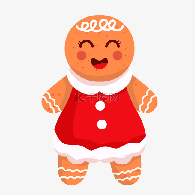 圣诞节可爱女孩饼干人