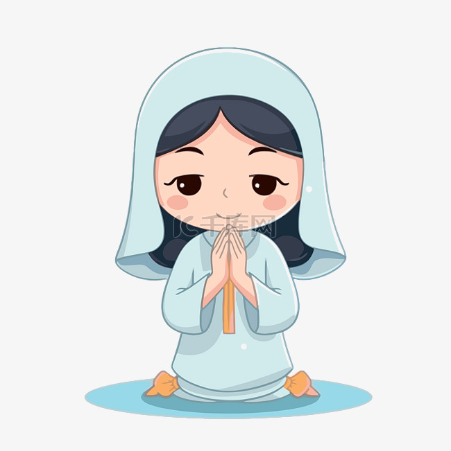 祈祷剪贴画正在祈祷的小女孩卡通