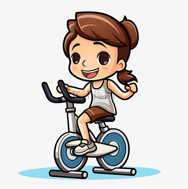 健身自行车卡通