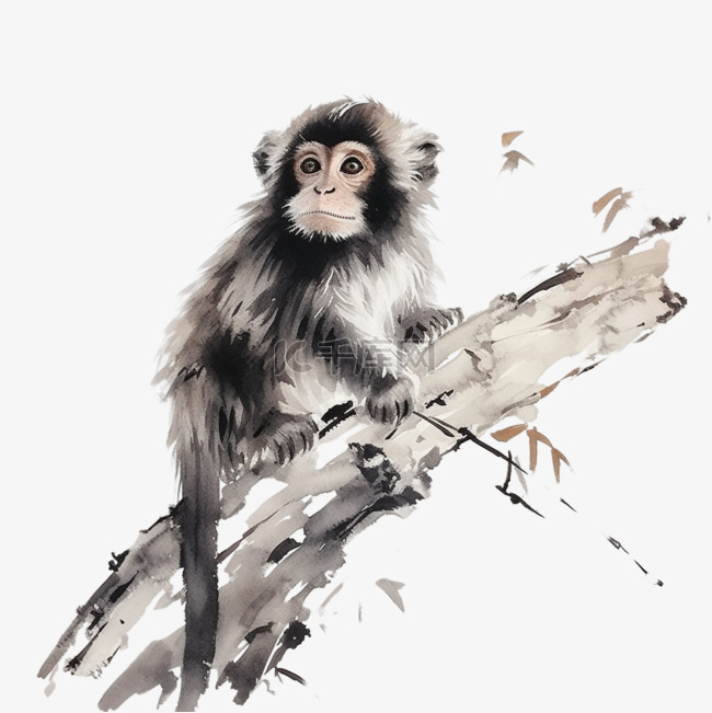 几何小猴爬树元素立体免抠图案