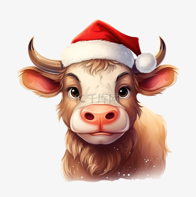 圣诞节那天可爱的公牛