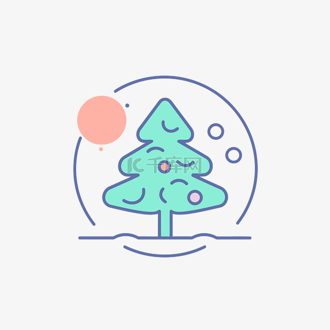 雪球中的图标圣诞树 向量