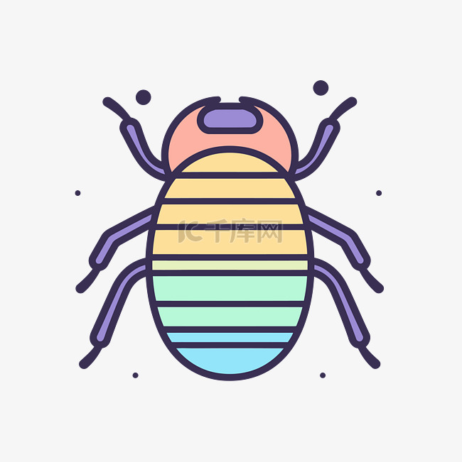 彩虹色的甲虫 向量
