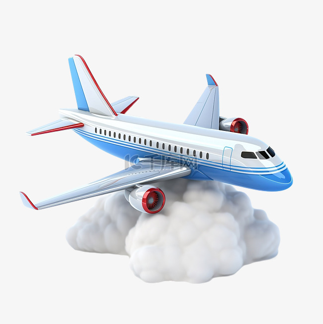 3d 飞机与云