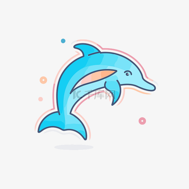 卡通风格可爱的海豚标志 向量