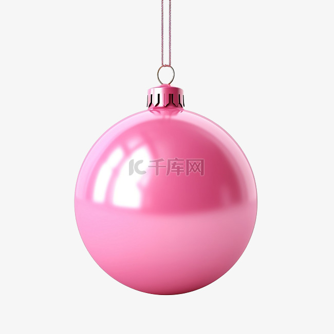 粉色悬挂圣诞球