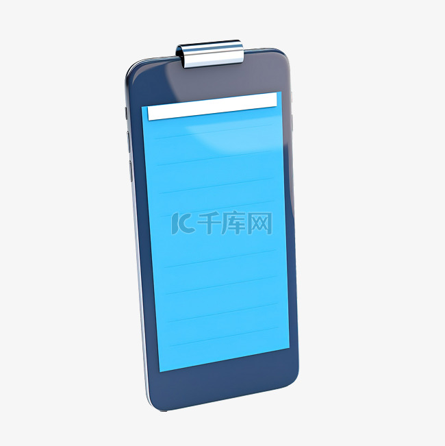 手机上配置文件蓝色清单的 3D