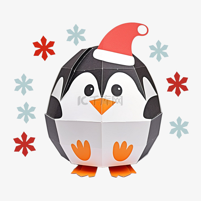 儿童教育圣诞纸工艺品与企鹅一起