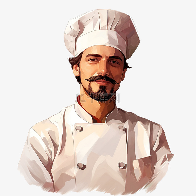 厨师肖像插画