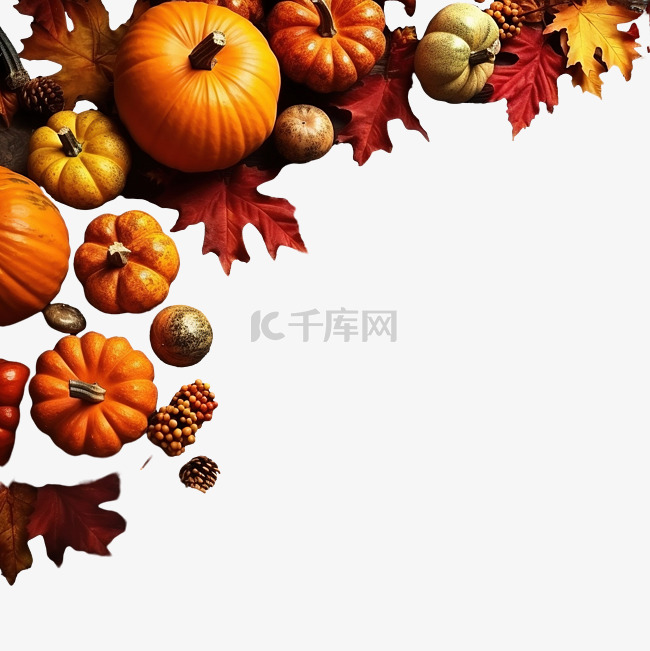 感恩节快乐的秋季组合物，深色木
