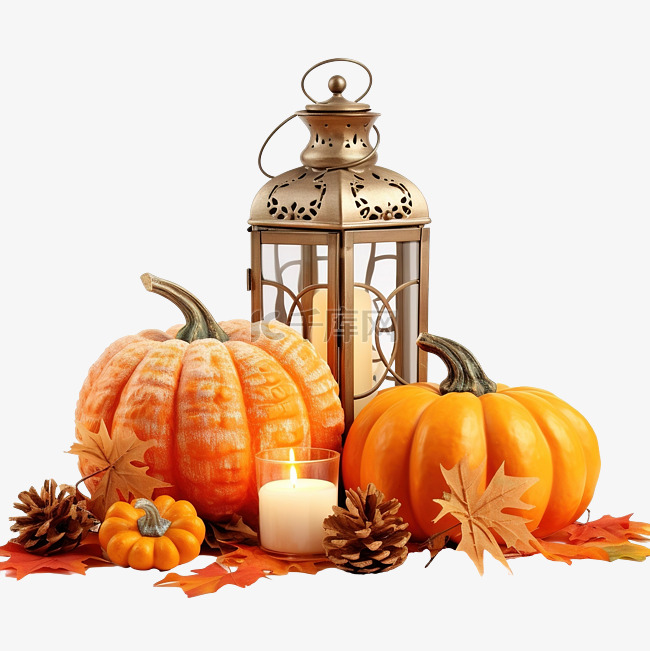 秋季静物庆祝万圣节或感恩节成熟