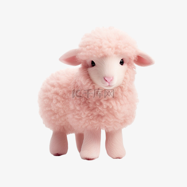 可爱的粉红色羊
