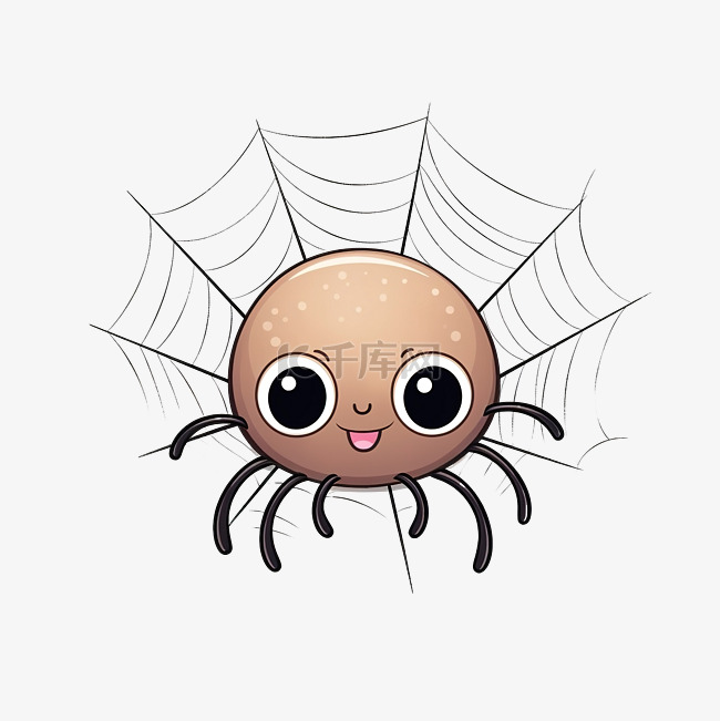 昆虫可爱蜘蛛在网上涂鸦