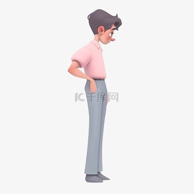 后端开发人员的 3D 人物插图