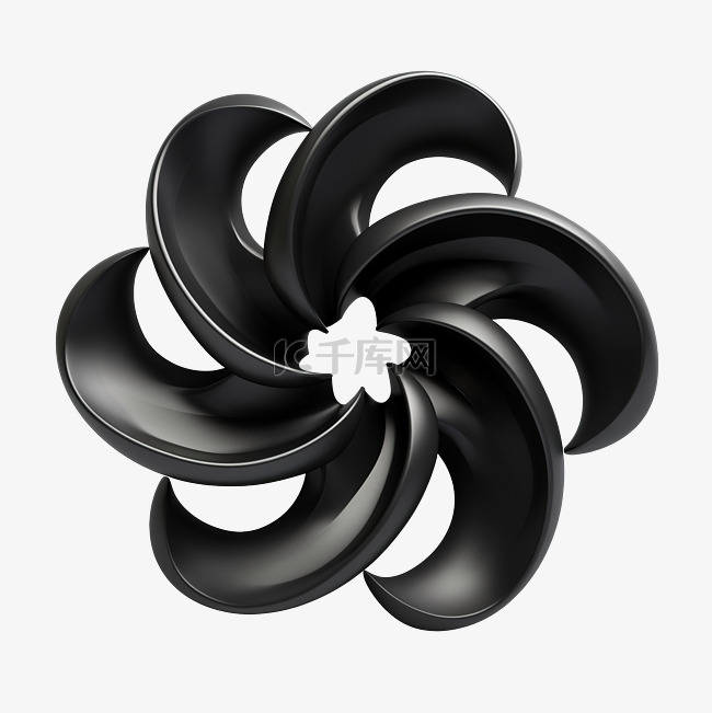 3d 黑色抽象形状装饰