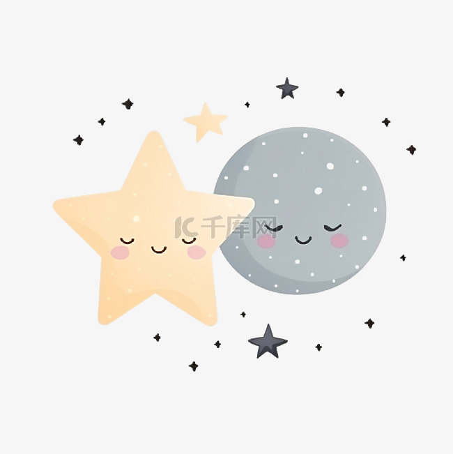 可爱的月亮和星星