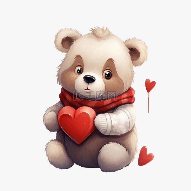 可爱的熊和心