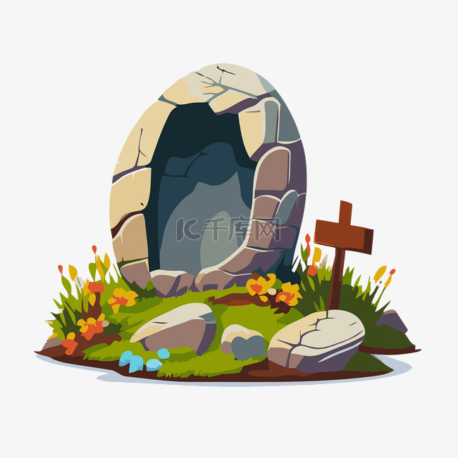 复活节空坟墓 向量