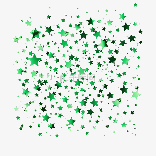 绿色星星五彩纸屑绿色星星闪闪发