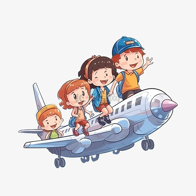 孩子们在飞机上