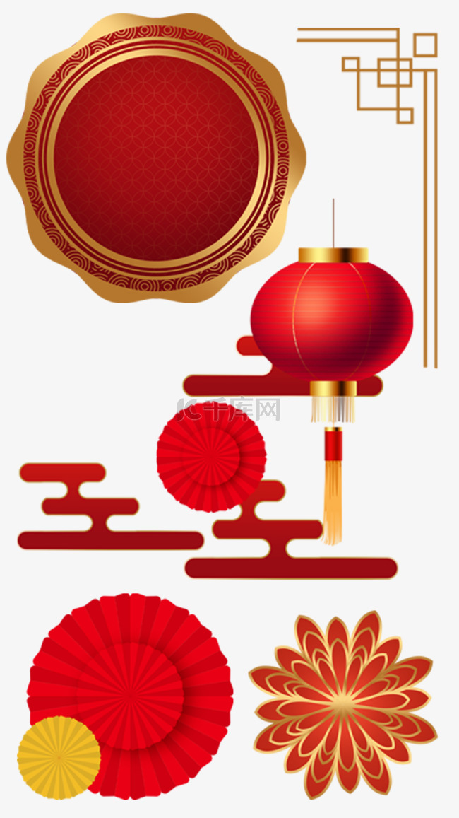 中国新年春节组图竖图红色