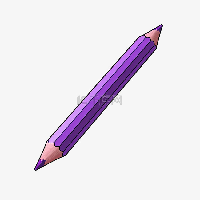 紫色蜡笔插画