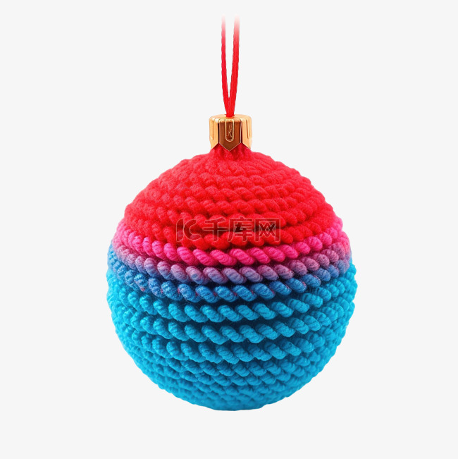 蓝色和红色的彩虹圣诞树玩具或球