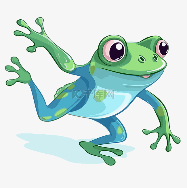 跳跃的青蛙剪贴画 绿色的青蛙用