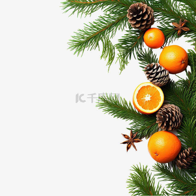圣诞贺卡与橘子