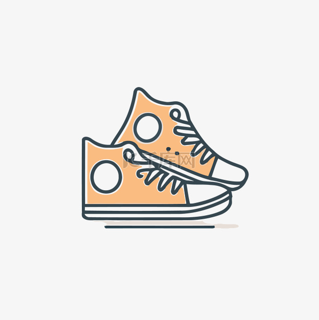 橙色运动鞋内衬图标 向量
