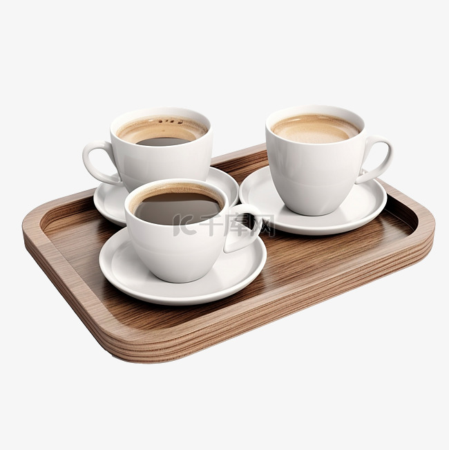 木托盘咖啡3D模型 - TurboSquid 1020803