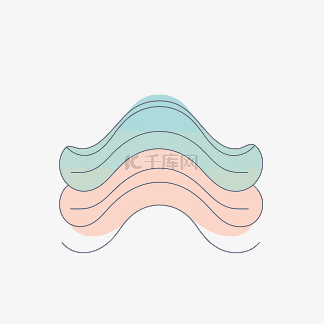 可爱的波浪波浪标志抽象设计矢量